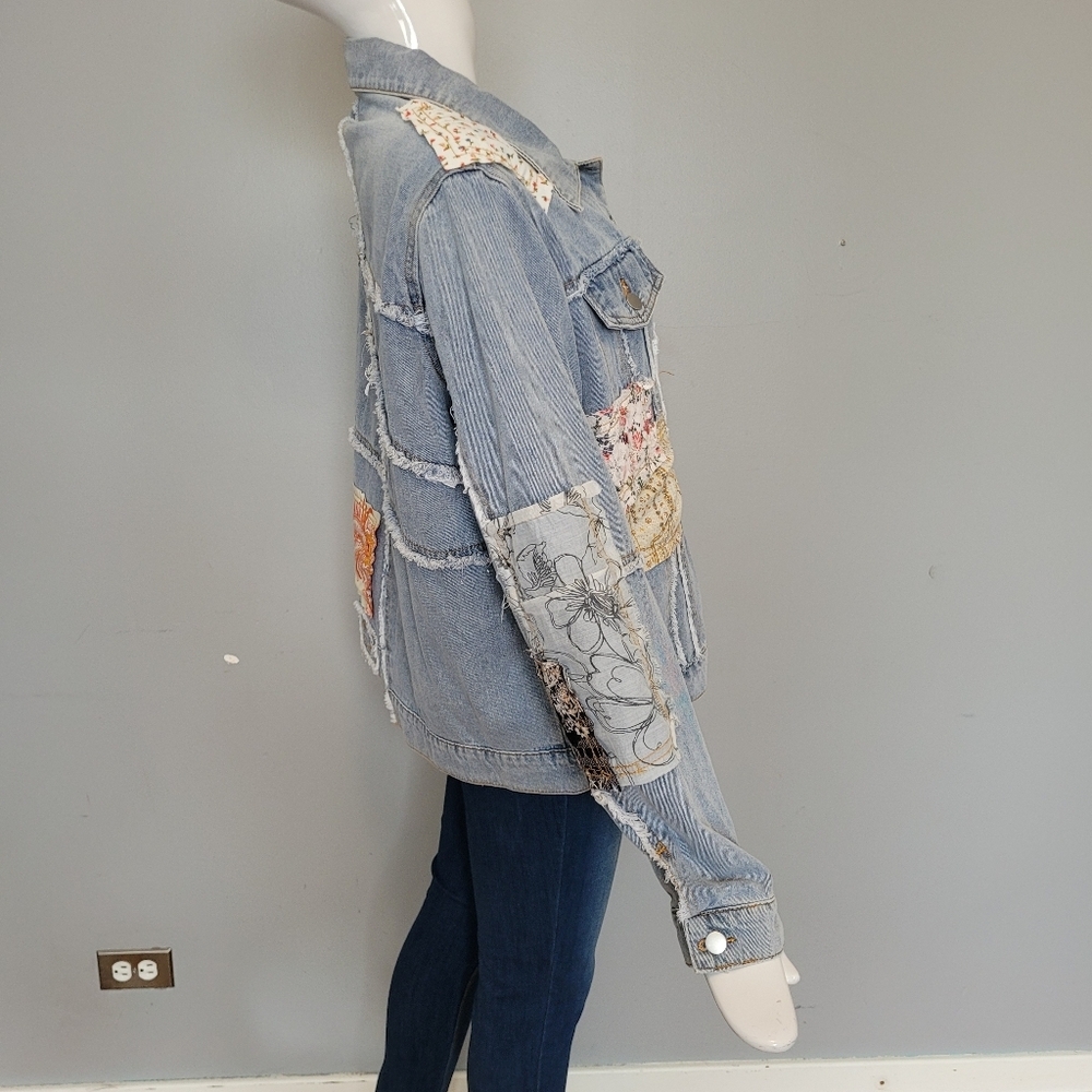 POL Patchwork Denim Jacket, VGUC, Size M - Picture 3 of 7